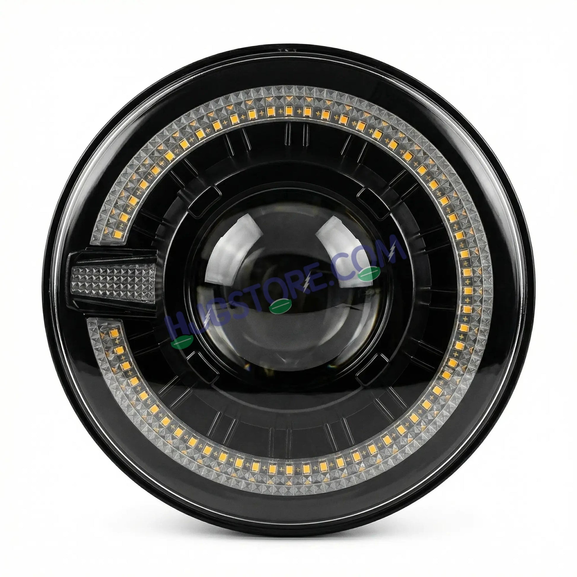 HJG C-320 7 Inch Headlight Set Pack of 2 108W Projector Ultra Wide 7 Inch Headlight Assembly 2pc C-320 Left Right White LED Headlight Projector Headlight Assembly | 108W CREE/Osram LED Chip Multi DRL Compatible with Jeep, Jimny, Thar, Gypsy - Set of 2, H4 - HJGstore.com