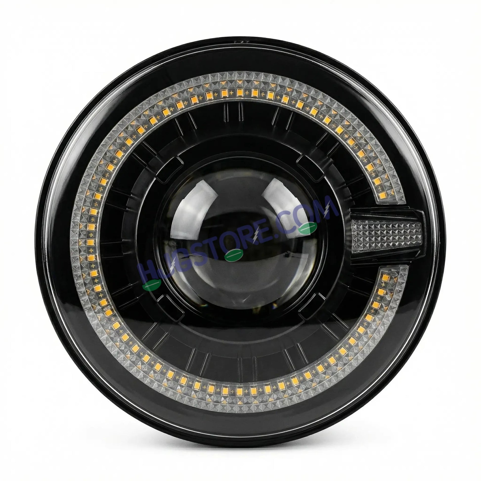 HJG C-320 7 Inch Headlight Set Pack of 2 108W Projector Ultra Wide 7 Inch Headlight Assembly 2pc C-320 Left Right White LED Headlight Projector Headlight Assembly | 108W CREE/Osram LED Chip Multi DRL Compatible with Jeep, Jimny, Thar, Gypsy - Set of 2, H4 - HJGstore.com