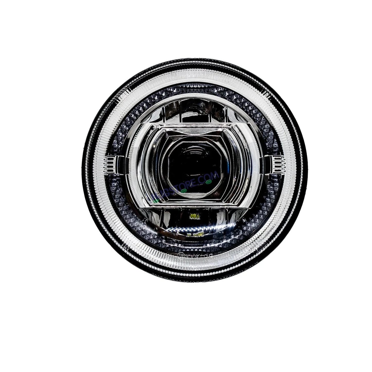 HJG New 90W Projector Ultra Wide 7 Inch Headlight Assembly C-256 90W White LED Headlight New Model Projector Lens Headlight Assembly for Royal Enfield | 80-100W CREE/Osram LED Chip Multi color White/Yellow Compatible with Royal Enfield, Jeep, Thar, Gypsy - HJGstore.com