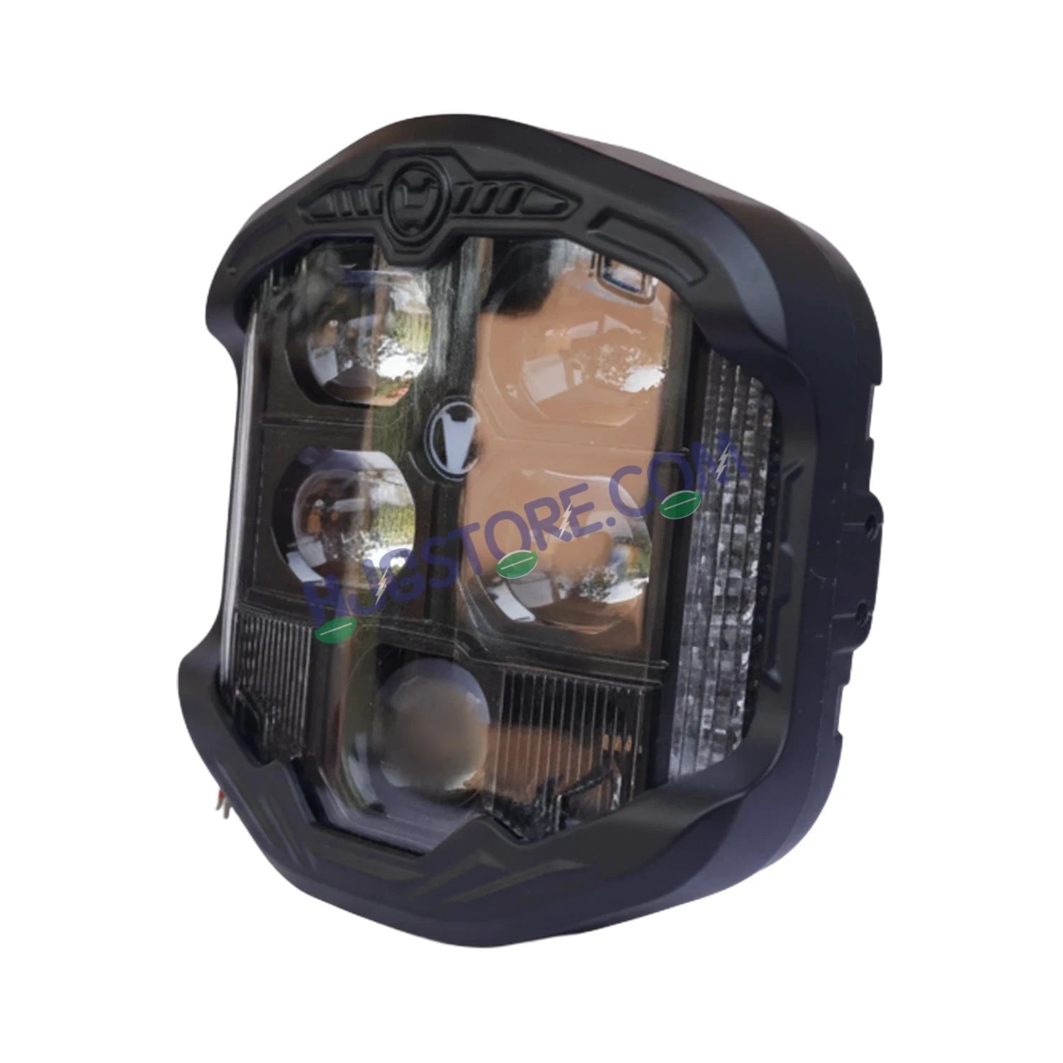 HJG GodsEye 5 Lens Original Gods Eye 5 LED 1.0 White/Red Off Road 7 inch 120W LED Headlight Spot Light Fog Light Universal For Bike, Truck, Jeep, Thar Car Bike Led Headlights Lights Led Fog Lights For Motorcycle Car SUV Lights, Pack of 1 LIU HJG GodsEye 5 - HJGstore.com