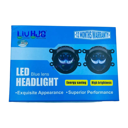 HJG 3 Inch Bi LED Car Projector 140W H8/H9/H11/H16 Foglight with Laser Spot and Wide Spread Red DRL/White/Yellow/Warm White Light 140W Foglight Ultra Wide Dual Intensity LED Driving Fog Lights 3000K/4300K/6500K Universal For All Cars & Bikes H8/H9/H11/H16 - HJGstore.com