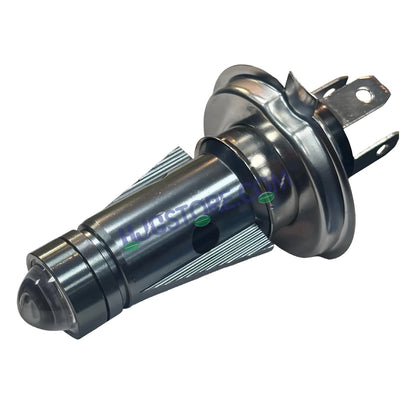 HJG H4 Lens New Mini Jet LED Rocket New Model White Yellow LED Headlight Bulb H4 For All Motorcycles (Low and High Beam Bulbs (White/Yellow) Long Range Focused Hi/Lo Beam White Yellow 50W Lens) - 12V DC Hi/Lo Type H4 Lens Mini Jet Rocket H4 - HJGstore.com