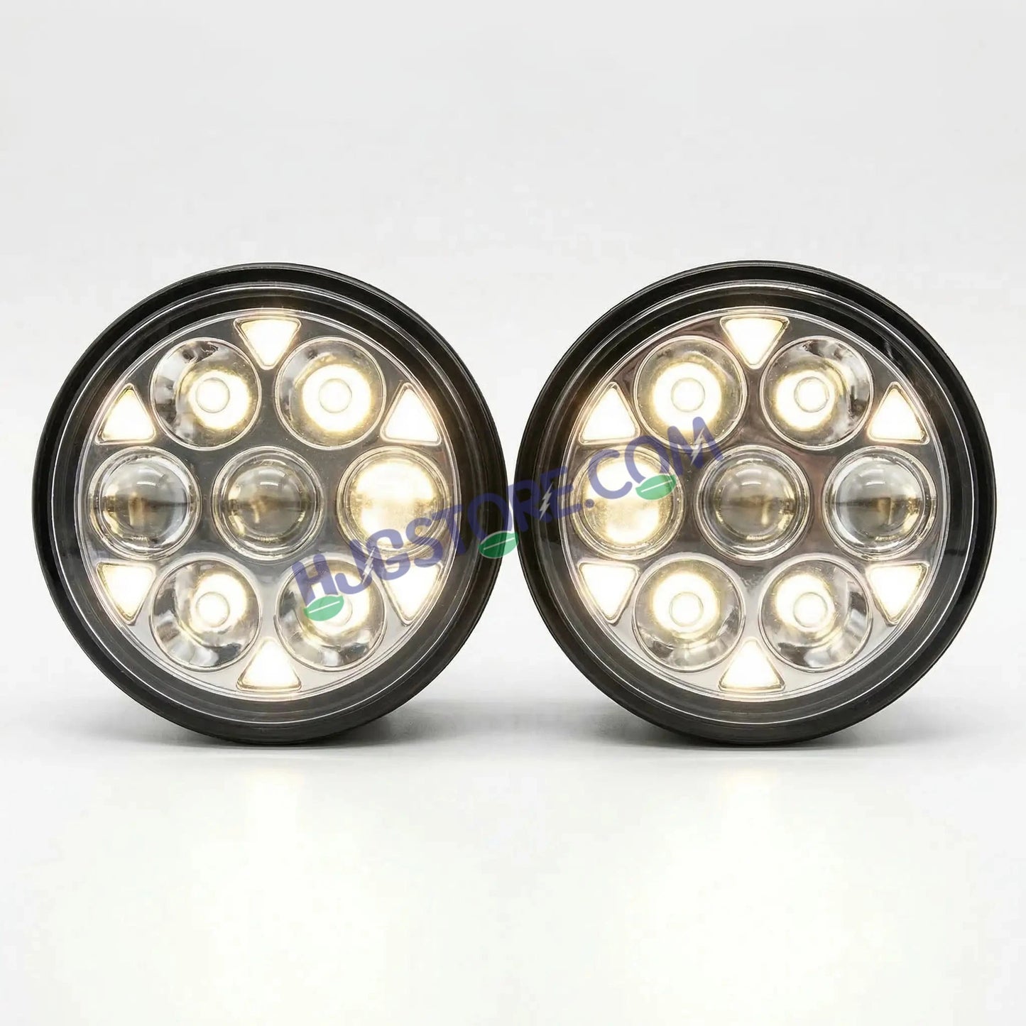 HJG New HP 111 140W 7-LED Projector Spread Spot Combo Auxiliary Fog Light Kit – Tri-Color Projector Middle 3 Lens Projector & 4 CREE LEDs with DRL & Adjustable Dimmer Control Wiring Harness, LIU HJG HP111 140W Foglight with Dimmer Controller Harness Kit - HJGstore.com