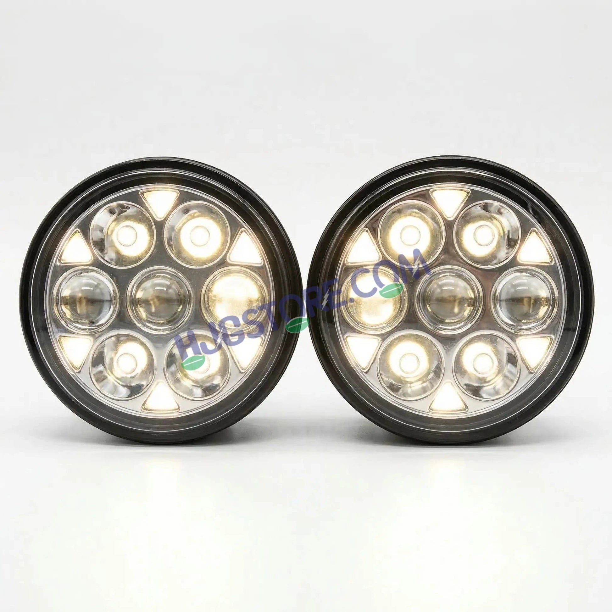 HJG New HP 111 140W 7-LED Projector Spread Spot Combo Auxiliary Fog Light Kit – Tri-Color Projector Middle 3 Lens Projector & 4 CREE LEDs with DRL & Adjustable Dimmer Control Wiring Harness, LIU HJG HP111 140W Foglight with Dimmer Controller Harness Kit - HJGstore.com