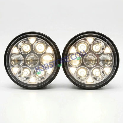 HJG New HP 111 140W 7-LED Projector Spread Spot Combo Auxiliary Fog Light Kit – Tri-Color Projector Middle 3 Lens Projector & 4 CREE LEDs with DRL & Adjustable Dimmer Control Wiring Harness, LIU HJG HP111 140W Foglight with Dimmer Controller Harness Kit - HJGstore.com