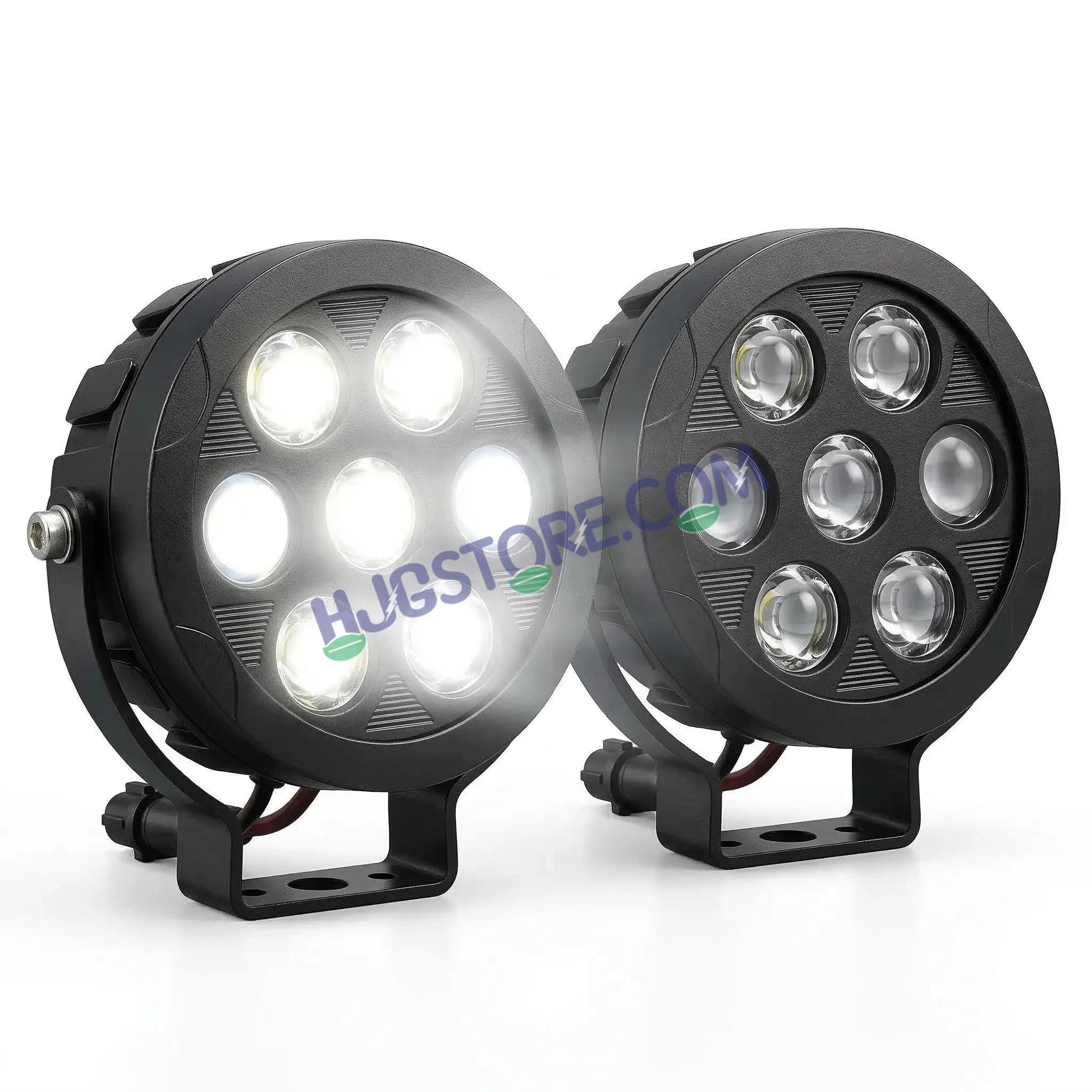 HJG New HP 111 140W 7-LED Projector Spread Spot Combo Auxiliary Fog Light Kit – Tri-Color Projector Middle 3 Lens Projector & 4 CREE LEDs with DRL & Adjustable Dimmer Control Wiring Harness, LIU HJG HP111 140W Foglight with Dimmer Controller Harness Kit - HJGstore.com