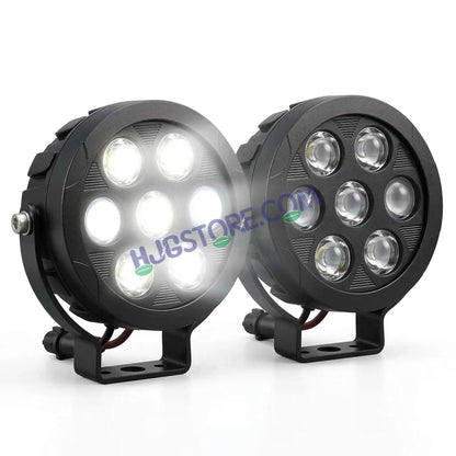 HJG New HP 111 140W 7-LED Projector Spread Spot Combo Auxiliary Fog Light Kit – Tri-Color Projector Middle 3 Lens Projector & 4 CREE LEDs with DRL & Adjustable Dimmer Control Wiring Harness, LIU HJG HP111 140W Foglight with Dimmer Controller Harness Kit - HJGstore.com
