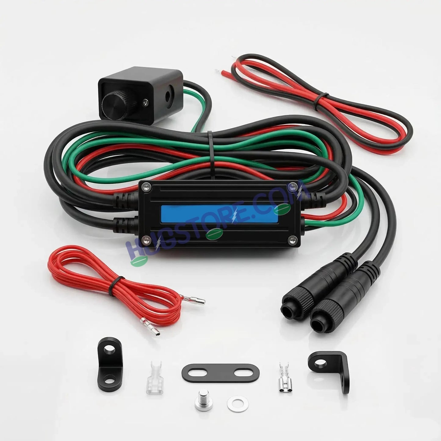 HJG New HP 111 140W 7-LED Projector Spread Spot Combo Auxiliary Fog Light Kit – Tri-Color Projector Middle 3 Lens Projector & 4 CREE LEDs with DRL & Adjustable Dimmer Control Wiring Harness, LIU HJG HP111 140W Foglight with Dimmer Controller Harness Kit - HJGstore.com