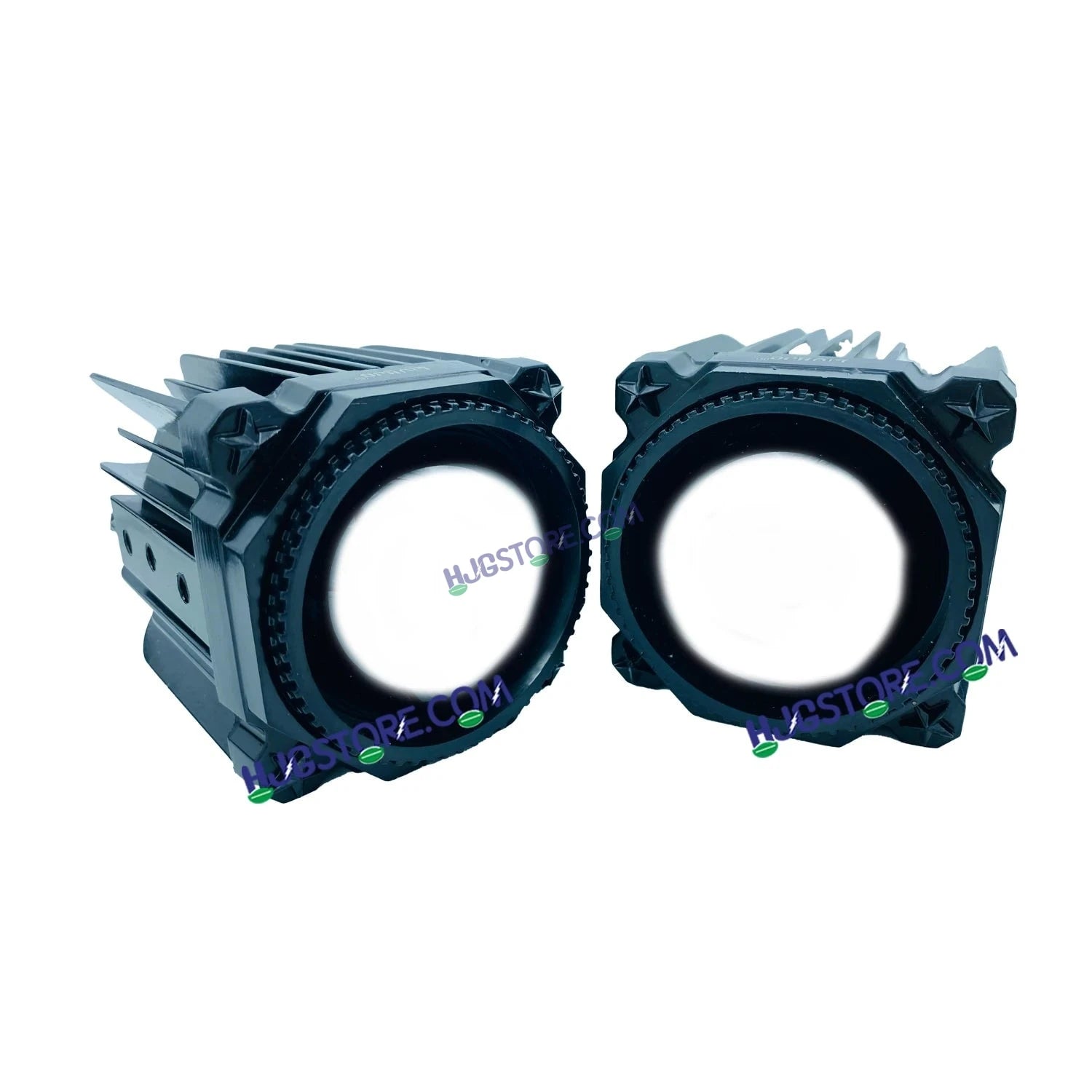 HJG Laser Cannon Foglight 500 Meters Laser Focus Projector Fog Projector Lens with 300 Meters Low Beam 500 Meters High Beam 80W Foglight Ultra Wide Dual Intensity LED Fog Lights White/Yellow Universal For All Cars & Bikes LIU HJG Laser Cannon Foglight 2pc - HJGstore.com