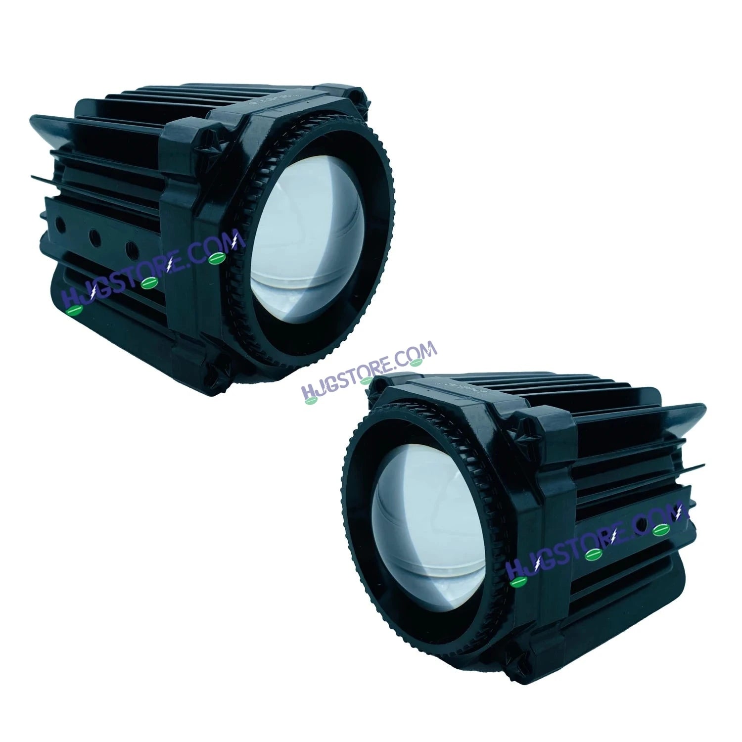 HJG Laser Cannon Foglight 500 Meters Laser Focus Projector Fog Projector Lens with 300 Meters Low Beam 500 Meters High Beam 80W Foglight Ultra Wide Dual Intensity LED Fog Lights White/Yellow Universal For All Cars & Bikes LIU HJG Laser Cannon Foglight 2pc - HJGstore.com