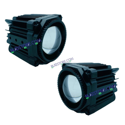 HJG Laser Cannon Foglight 500 Meters Laser Focus Projector Fog Projector Lens with 300 Meters Low Beam 500 Meters High Beam 80W Foglight Ultra Wide Dual Intensity LED Fog Lights White/Yellow Universal For All Cars & Bikes LIU HJG Laser Cannon Foglight 2pc - HJGstore.com