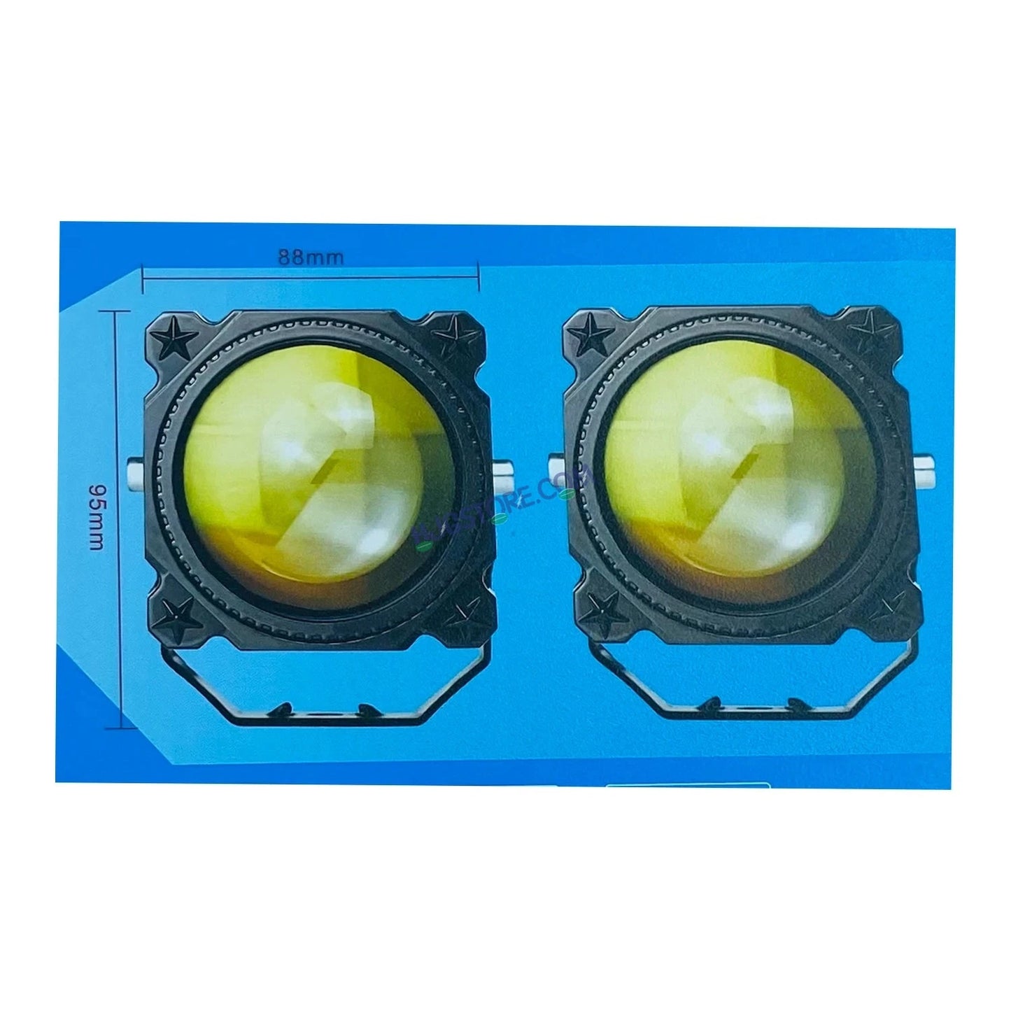 HJG Laser Cannon Foglight 500 Meters Laser Focus Projector Fog Projector Lens with 300 Meters Low Beam 500 Meters High Beam 80W Foglight Ultra Wide Dual Intensity LED Fog Lights White/Yellow Universal For All Cars & Bikes LIU HJG Laser Cannon Foglight 2pc - HJGstore.com