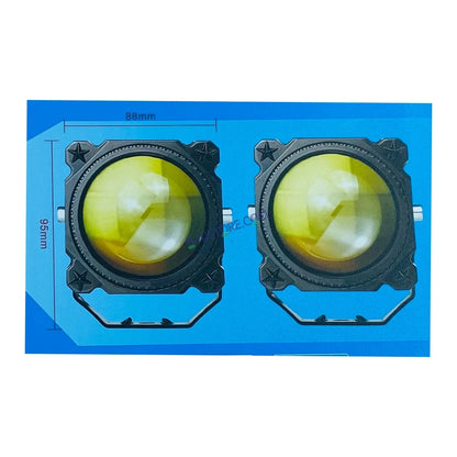 HJG Laser Cannon Foglight 500 Meters Laser Focus Projector Fog Projector Lens with 300 Meters Low Beam 500 Meters High Beam 80W Foglight Ultra Wide Dual Intensity LED Fog Lights White/Yellow Universal For All Cars & Bikes LIU HJG Laser Cannon Foglight 2pc - HJGstore.com