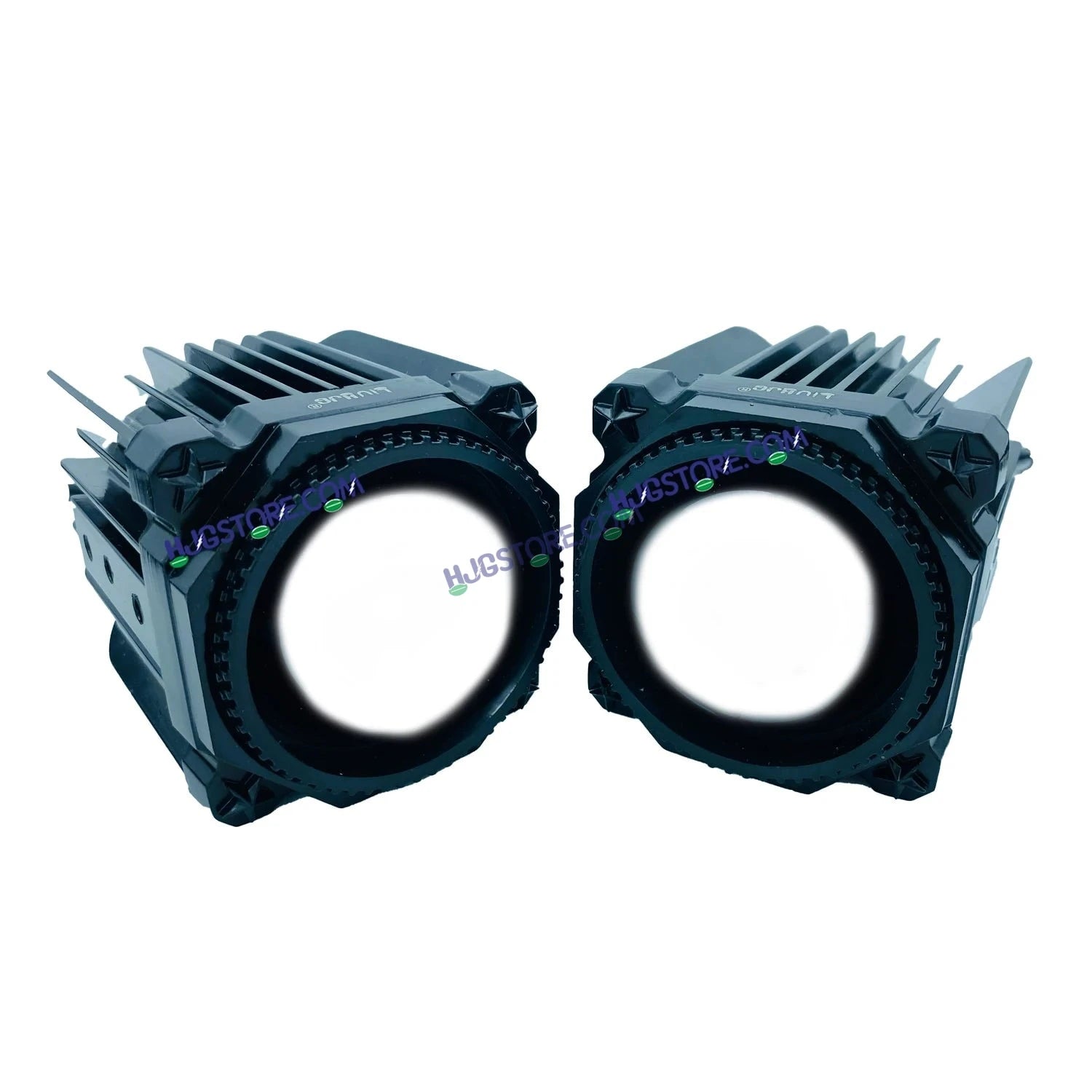 HJG Laser Cannon Foglight 500 Meters Laser Focus Projector Fog Projector Lens with 300 Meters Low Beam 500 Meters High Beam 80W Foglight Ultra Wide Dual Intensity LED Fog Lights White/Yellow Universal For All Cars & Bikes LIU HJG Laser Cannon Foglight 2pc - HJGstore.com