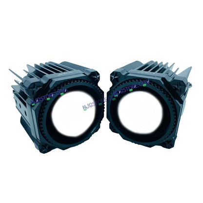 HJG Laser Cannon Foglight 500 Meters Laser Focus Projector Fog Projector Lens with 300 Meters Low Beam 500 Meters High Beam 80W Foglight Ultra Wide Dual Intensity LED Fog Lights White/Yellow Universal For All Cars & Bikes LIU HJG Laser Cannon Foglight 2pc - HJGstore.com