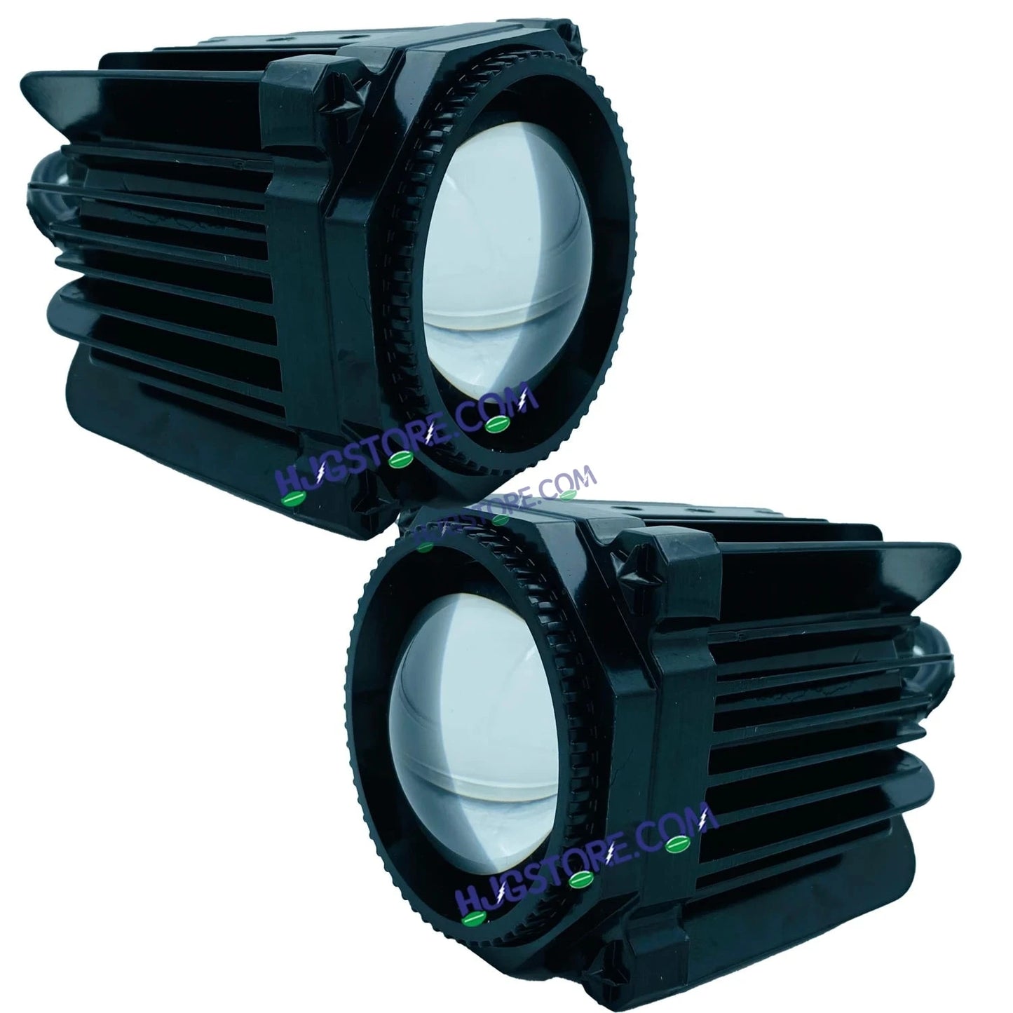 HJG Laser Cannon Foglight 500 Meters Laser Focus Projector Fog Projector Lens with 300 Meters Low Beam 500 Meters High Beam 80W Foglight Ultra Wide Dual Intensity LED Fog Lights White/Yellow Universal For All Cars & Bikes LIU HJG Laser Cannon Foglight 2pc - HJGstore.com