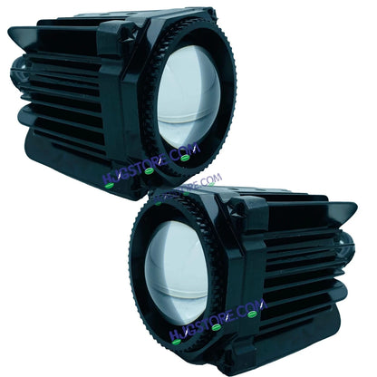 HJG Laser Cannon Foglight 500 Meters Laser Focus Projector Fog Projector Lens with 300 Meters Low Beam 500 Meters High Beam 80W Foglight Ultra Wide Dual Intensity LED Fog Lights White/Yellow Universal For All Cars & Bikes LIU HJG Laser Cannon Foglight 2pc - HJGstore.com
