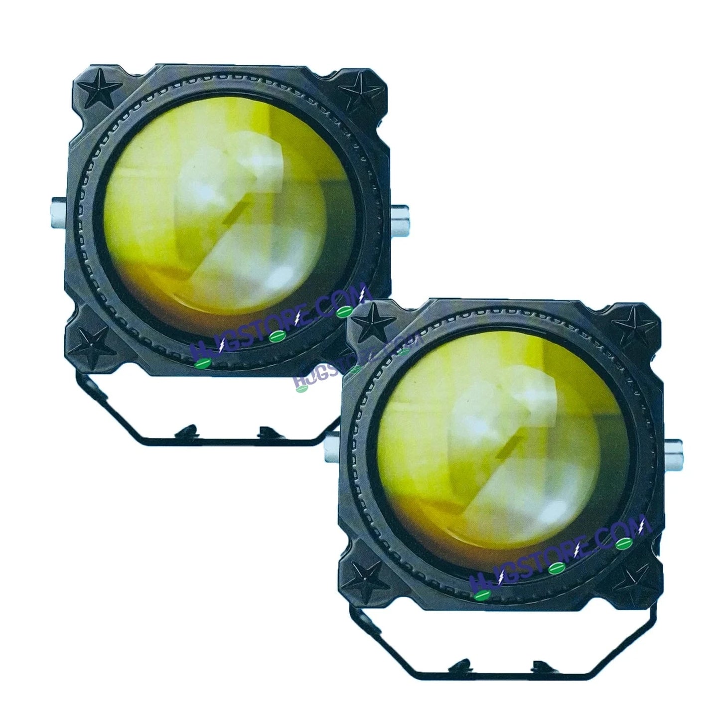 HJG Laser Cannon Foglight 500 Meters Laser Focus Projector Fog Projector Lens with 300 Meters Low Beam 500 Meters High Beam 80W Foglight Ultra Wide Dual Intensity LED Fog Lights White/Yellow Universal For All Cars & Bikes LIU HJG Laser Cannon Foglight 2pc - HJGstore.com