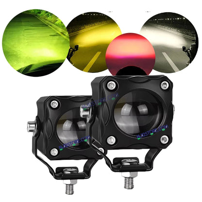 HJG Lemon Green Tri Color Foglight HJG Lime Green Mini Drive V6 Version 6 1 Lens Mini Drive Light Red Devil Eye Light, Lemon Green Light, White, Yellow Multiple Connecting Red Yellow White Color With Canbus Wiring HJG Lemon Green Tri Color Fog light - HJGstore.com