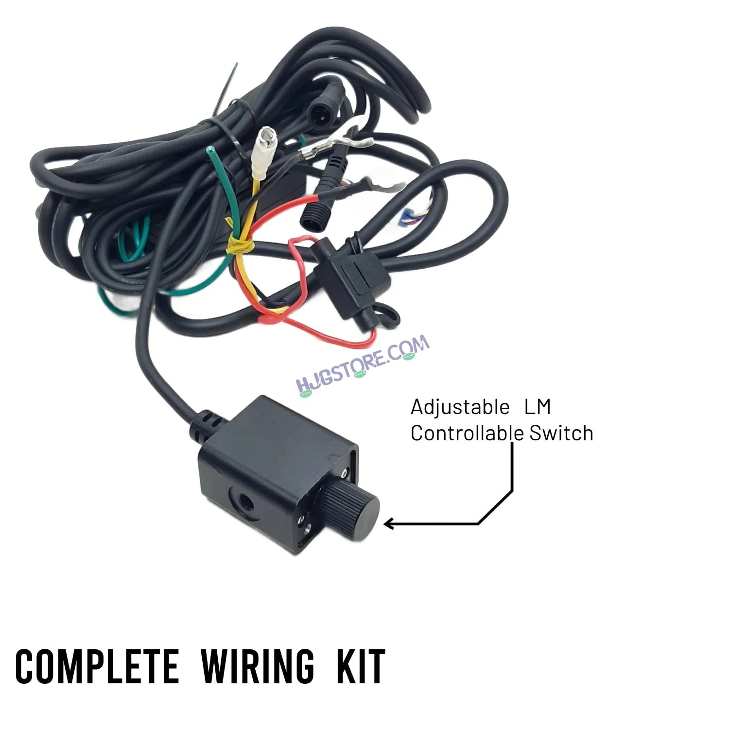 LIUHJG LIU HJG Mercedes Y Lens Foglight with Dimmer Controller Wiring Harness Kit Ultra Wide Dual Intensity LED Driving Fog Lights White/Yellow (2*45W = 90W Total) Universal For All Cars & Bikes with Brightness Controller Switch - HJGstore.com