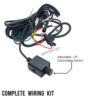 LIUHJG LIU HJG Mercedes Y Lens Foglight with Dimmer Controller Wiring Harness Kit Ultra Wide Dual Intensity LED Driving Fog Lights White/Yellow (2*45W = 90W Total) Universal For All Cars & Bikes with Brightness Controller Switch - HJGstore.com