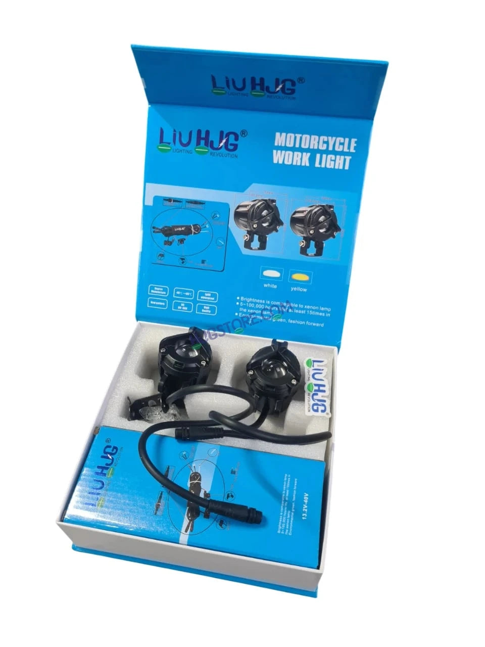 HJG Mini Mercedes Y Lens with Cooling Fan with Wiring Harness Kit 80W Foglight Ultra Wide Dual Intensity LED Driving Fog Lights White (2*40W = 80W Total) Universal For All Cars & Bikes LIU HJG Mini Mercedes Y Lens 80W with Cooling Fan and Wiring Kit - HJGstore.com