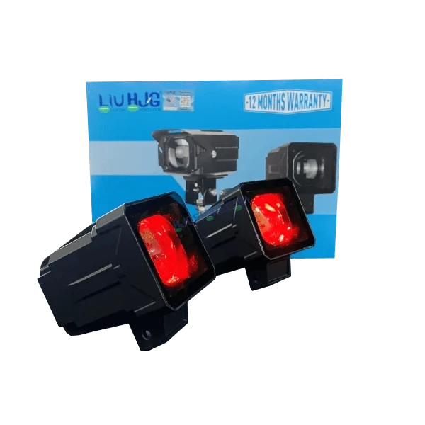 HJG Original 200W Camera Lens Fog LED Square Laser HJG Fog Light with Red Devil Lens 200W Red/White (Low and High Beam) MEGA DRIVE Fog Light For Bike/Car/Thar/Jeep/SUV/Universal ( Cool White ) - Pack of 2 - HJGstore.com