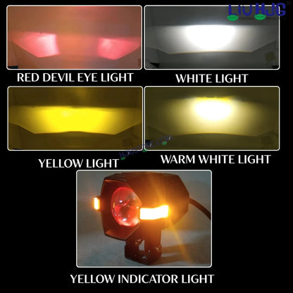 HJG NightBreaker Spaceship P97 Dual Projector Lens Foglight 100W Dual Lens Projector Lens Fog Light 100W Foglight Ultra Wide Dual Intensity LED Fog Lights White/Yellow Universal For All Cars & Bikes with Hazard Indicator LIU HJG P97 Foglight Red Amber DRL - HJGstore.com