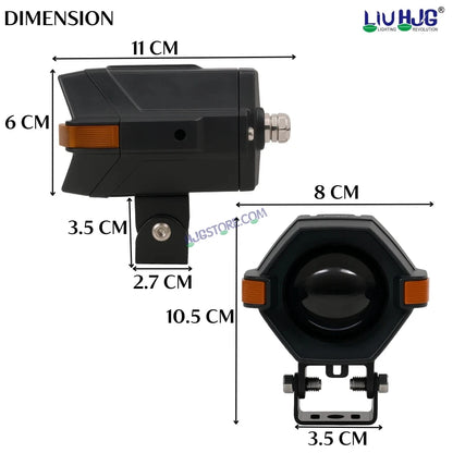 HJG NightBreaker Spaceship P97 Dual Projector Lens Foglight 100W Dual Lens Projector Lens Fog Light 100W Foglight Ultra Wide Dual Intensity LED Fog Lights White/Yellow Universal For All Cars & Bikes with Hazard Indicator LIU HJG P97 Foglight Red Amber DRL - HJGstore.com