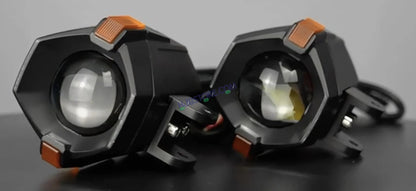 HJG NightBreaker Spaceship P97 Dual Projector Lens Foglight 100W Dual Lens Projector Lens Fog Light 100W Foglight Ultra Wide Dual Intensity LED Fog Lights White/Yellow Universal For All Cars & Bikes with Hazard Indicator LIU HJG P97 Foglight Red Amber DRL - HJGstore.com