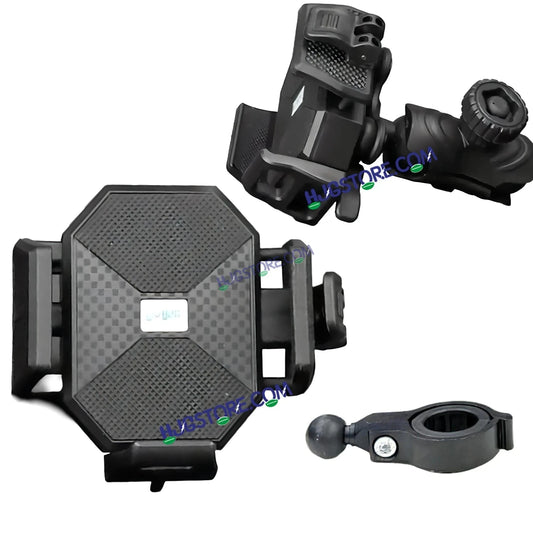 HJG Hexagon R6 Mobile Holder with Handlebar Mount for Bike, Two Wheelers Universal HJG Hexagon R6 Mirror Mount Mobile Holder Anti-Theft Mobile Holder 360 Degree Rotation Adjustable Size and Locking System LIU HJG Hexagon R6 Bike Handlebar Mount Holder - HJGstore.com