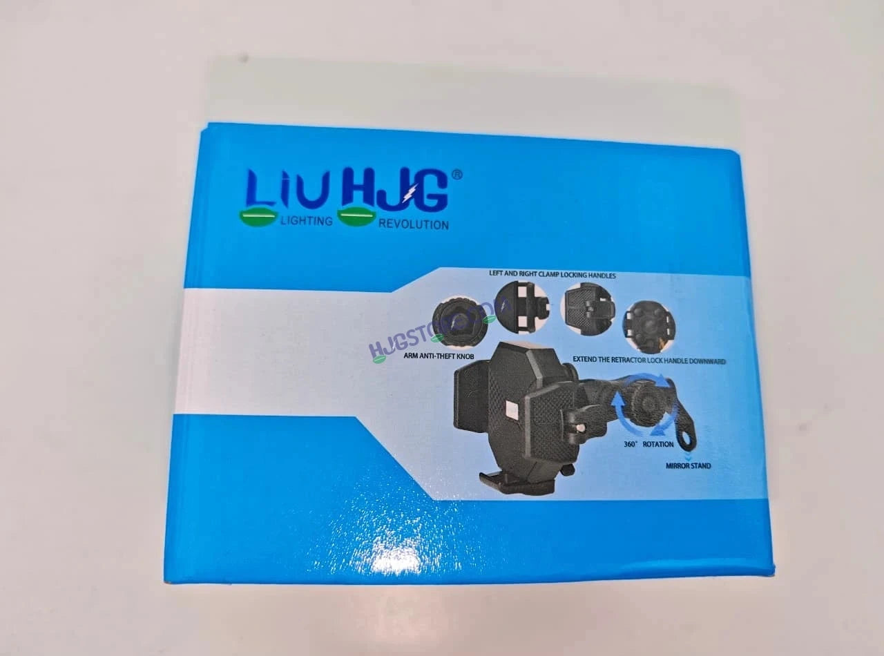 HJG Hexagon R6 Mobile Holder with Mirror Mount for Bike and Scooter, Two Wheelers Universal HJG Hexagon R6 Mirror Mount Mobile Holder Anti-Theft Mobile Holder 360 Degree Rotation Adjustable Size and Locking System LIU HJG Hexagon R6 Mirror Mount Holder - HJGstore.com