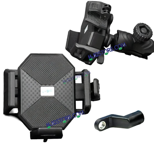 HJG Hexagon R6 Mobile Holder with Mirror Mount for Bike and Scooter, Two Wheelers Universal HJG Hexagon R6 Mirror Mount Mobile Holder Anti-Theft Mobile Holder 360 Degree Rotation Adjustable Size and Locking System LIU HJG Hexagon R6 Mirror Mount Holder - HJGstore.com