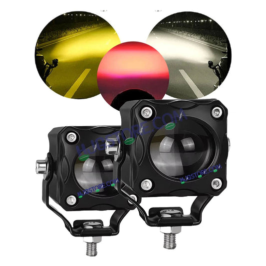 HJG Red Devil Mini Cube Foglight 40W New Model Projector Foglight Red Devil DRL/White/Yellow Ultra Wide Dual Intensity 40W LED Fog Lights White/Yellow/Red Devil DRL Universal For All Cars & Bikes LIU HJG Red Devil Cube Mini Cube Foglight 40W, Set of 2 - HJGstore.com