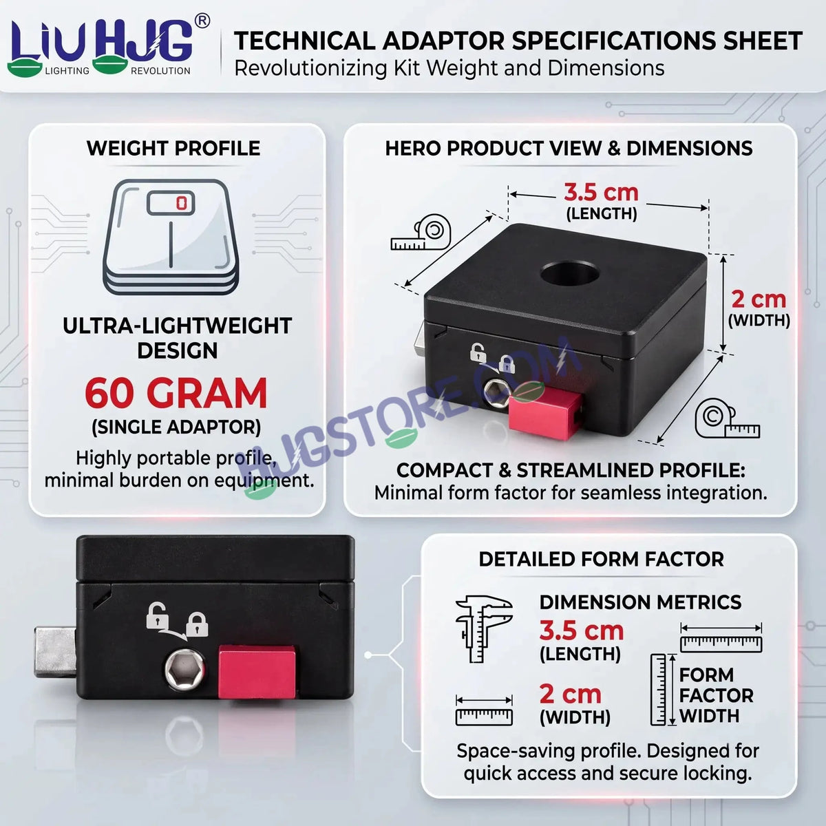 HJG Quick-Release Detachable Fog Light Clamp Set with Anti-Theft Lock Key | CNC Aluminum | HJG Removable Foglight Clamp | Universal Heavy-Duty Mounting Bracket for Auxiliary LED Lights - HJGstore.com