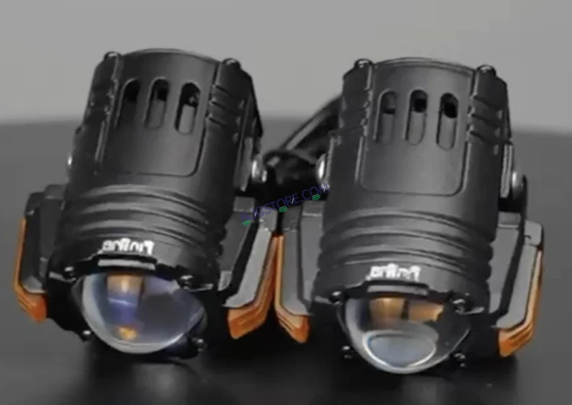 HJG S-82 Foglight Projector Lens Foglight 80W with Hazard Indicator Projector Lens Fog Light 80W Foglight Ultra Wide Dual Intensity LED Fog Lights White/Yellow Universal For All Cars & Bikes with Hazard Indicator LIU HJG S-82 Foglight with Red Amber DRL - HJGstore.com