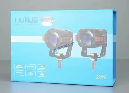 HJG S-82 Foglight Projector Lens Foglight 80W with Hazard Indicator Projector Lens Fog Light 80W Foglight Ultra Wide Dual Intensity LED Fog Lights White/Yellow Universal For All Cars & Bikes with Hazard Indicator LIU HJG S-82 Foglight with Red Amber DRL - HJGstore.com