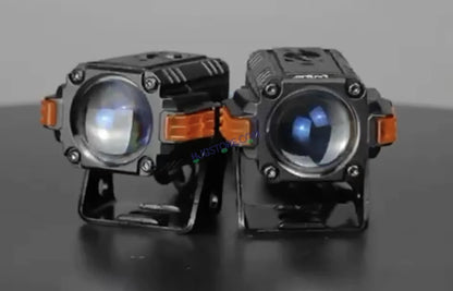 HJG S-83 Foglight Projector Lens Foglight 80W with Hazard Indicator Projector Lens Fog Light 80W Foglight Ultra Wide Dual Intensity LED Fog Lights White/Yellow Universal For All Cars & Bikes with Hazard Indicator LIU HJG S-83 Foglight with Red Amber DRL - HJGstore.com