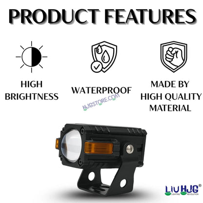 HJG S-83 Foglight Projector Lens Foglight 80W with Hazard Indicator Projector Lens Fog Light 80W Foglight Ultra Wide Dual Intensity LED Fog Lights White/Yellow Universal For All Cars & Bikes with Hazard Indicator LIU HJG S-83 Foglight with Red Amber DRL - HJGstore.com