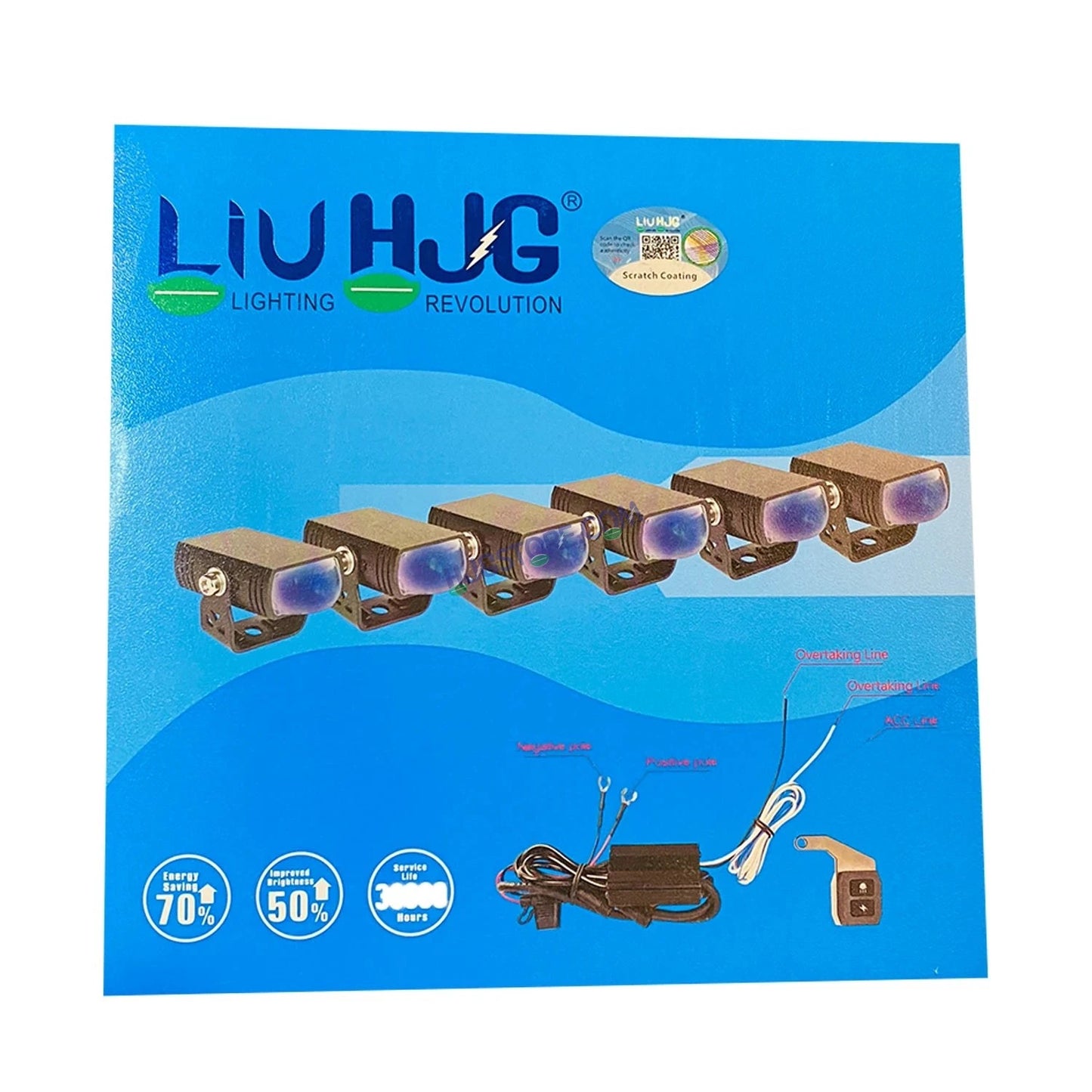 HJG LIU HJG Original Waymaker 6 LED New Model Slim Drive Grille Fitting Dual Colour Fog Light Mini Drive Light Version 4 And Wiring With Canbus For All Cars and Motorcycles (6Pcs) HJG Waymaker Foglight HJG New Model 6 LED with Canbus Wiring Harness Kit - HJGstore.com