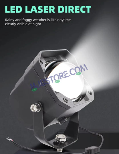 HJG Mini Laser Cannon Foglight 300 Meters Laser Focus Projector Fog Projector Lens with 300 Meters Projection Distance 80W Foglight Ultra Wide Dual Intensity LED Fog Lights White/Yellow Universal For All Cars & Bikes LIU HJG Mini Laser Cannon Foglight 2pc - HJGstore.com