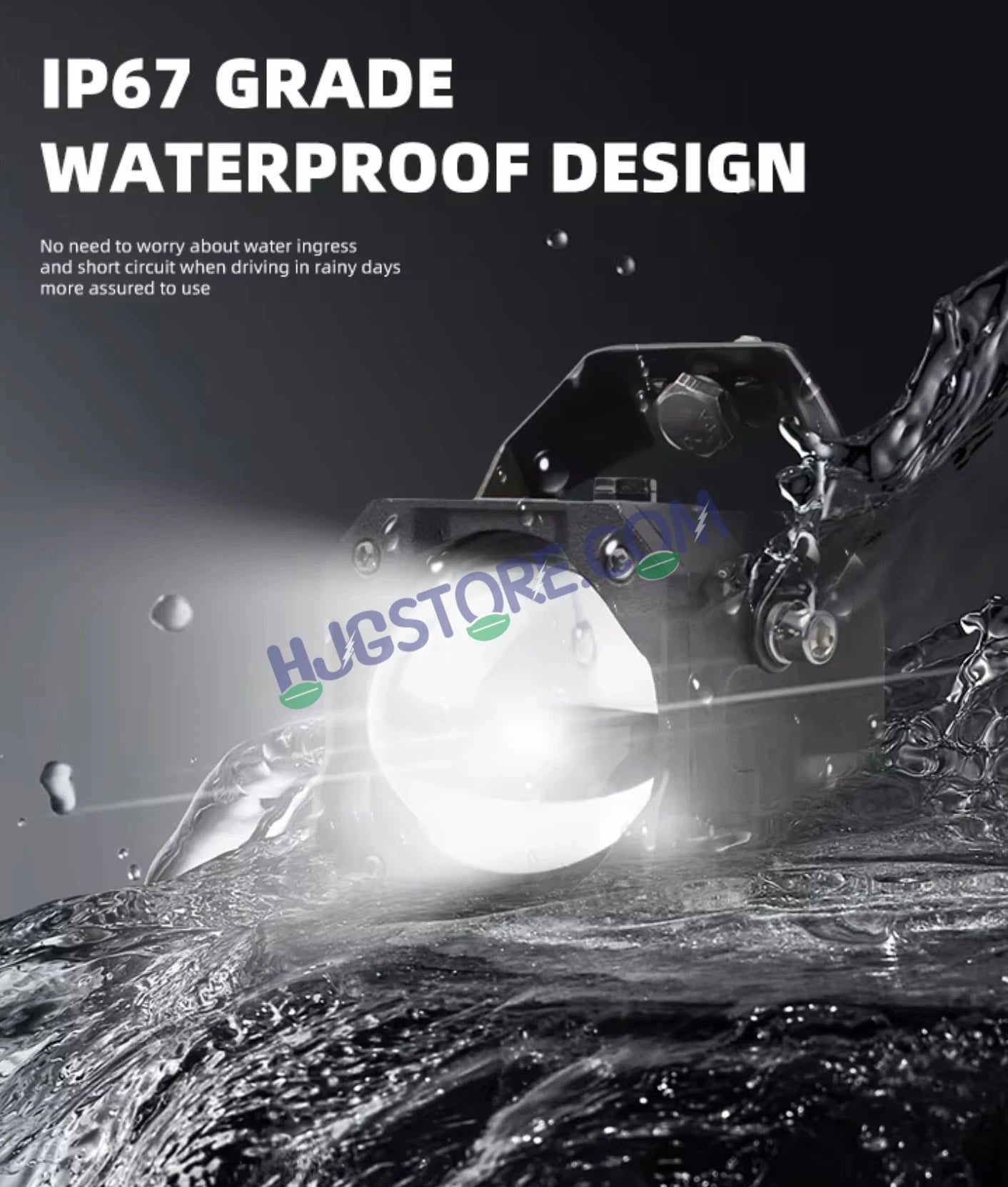 HJG Mini Laser Cannon Foglight 300 Meters Laser Focus Projector Fog Projector Lens with 300 Meters Projection Distance 80W Foglight Ultra Wide Dual Intensity LED Fog Lights White/Yellow Universal For All Cars & Bikes LIU HJG Mini Laser Cannon Foglight 2pc - HJGstore.com