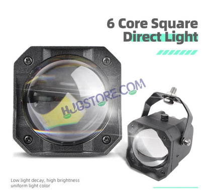 HJG Mini Laser Cannon Foglight 300 Meters Laser Focus Projector Fog Projector Lens with 300 Meters Projection Distance 80W Foglight Ultra Wide Dual Intensity LED Fog Lights White/Yellow Universal For All Cars & Bikes LIU HJG Mini Laser Cannon Foglight 2pc - HJGstore.com