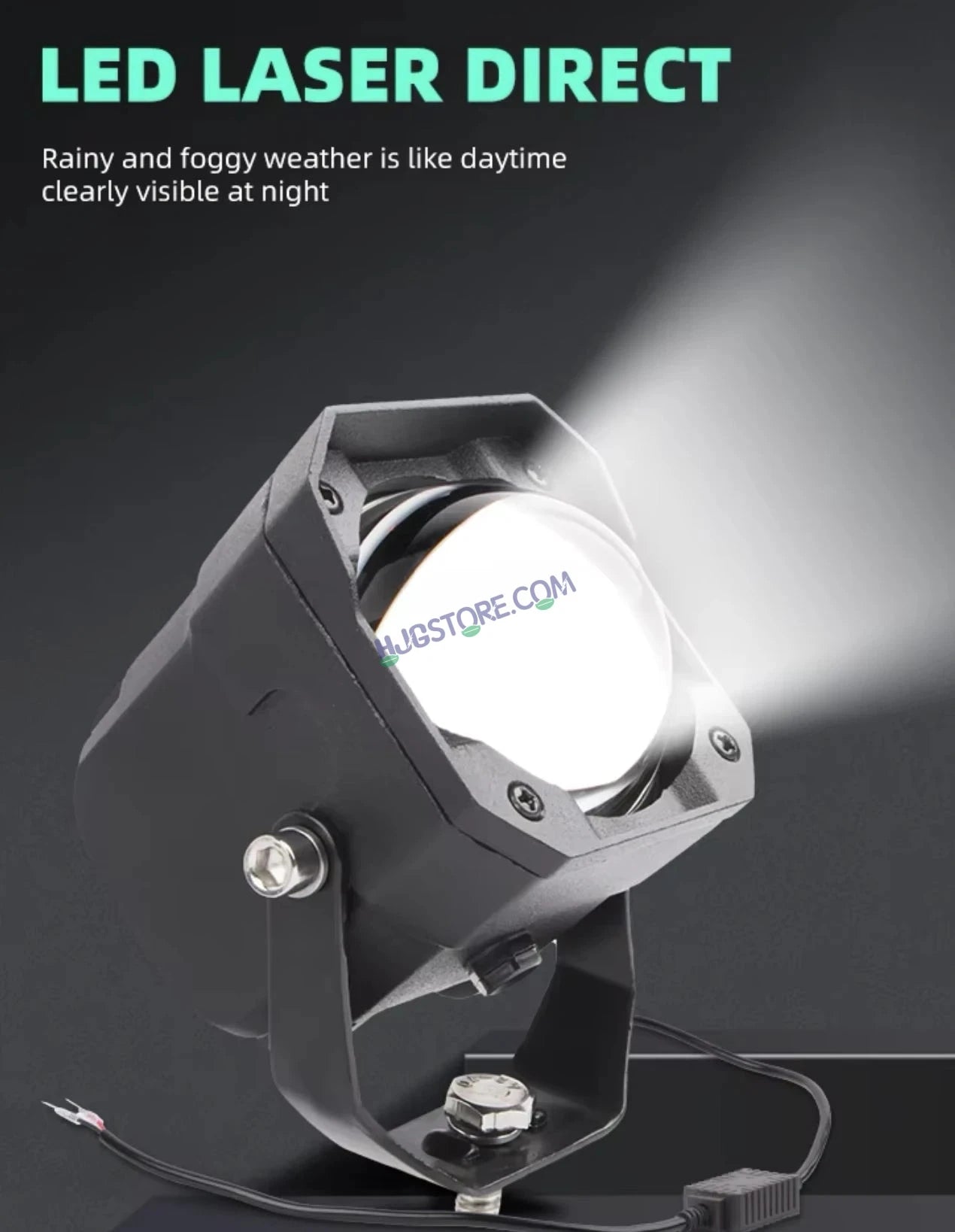 HJG Laser Cannon Foglight 500 Meters Laser Focus Projector Fog Projector Lens with 300 Meters Low Beam 500 Meters High Beam 80W Foglight Ultra Wide Dual Intensity LED Fog Lights White/Yellow Universal For All Cars & Bikes LIU HJG Laser Cannon Foglight 2pc - HJGstore.com