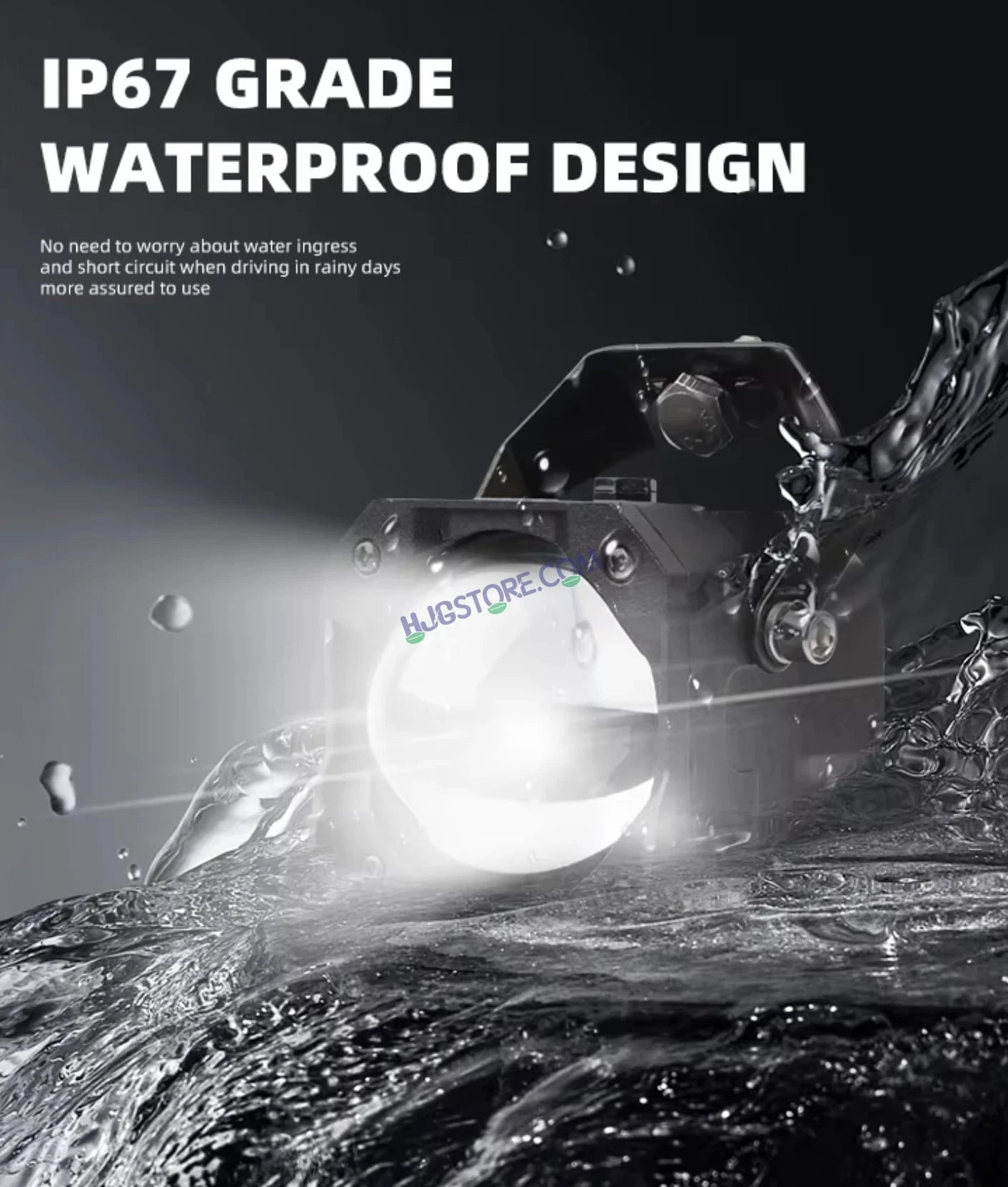 HJG Laser Cannon Foglight 500 Meters Laser Focus Projector Fog Projector Lens with 300 Meters Low Beam 500 Meters High Beam 80W Foglight Ultra Wide Dual Intensity LED Fog Lights White/Yellow Universal For All Cars & Bikes LIU HJG Laser Cannon Foglight 2pc - HJGstore.com