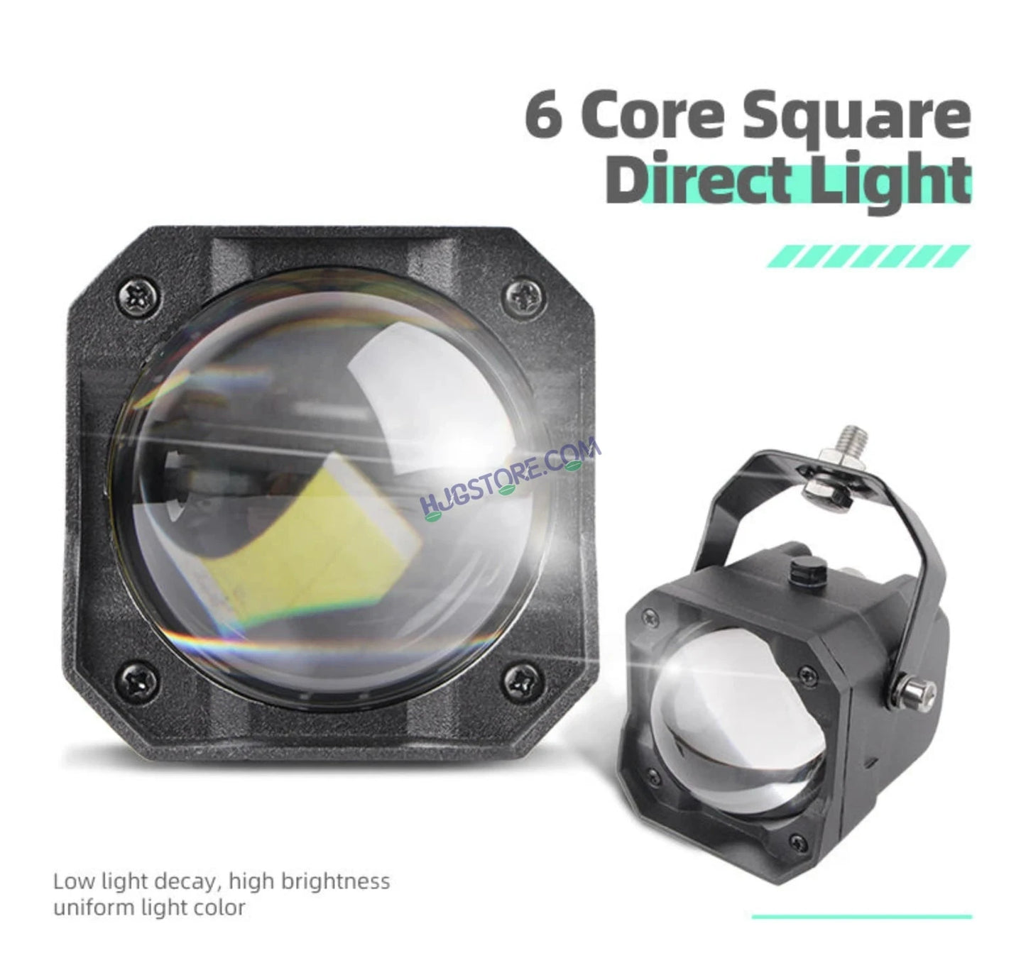 HJG Laser Cannon Foglight 500 Meters Laser Focus Projector Fog Projector Lens with 300 Meters Low Beam 500 Meters High Beam 80W Foglight Ultra Wide Dual Intensity LED Fog Lights White/Yellow Universal For All Cars & Bikes LIU HJG Laser Cannon Foglight 2pc - HJGstore.com