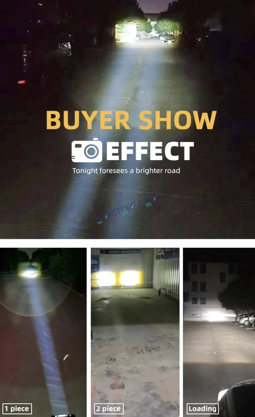 HJG Laser Cannon Foglight 500 Meters Laser Focus Projector Fog Projector Lens with 300 Meters Low Beam 500 Meters High Beam 80W Foglight Ultra Wide Dual Intensity LED Fog Lights White/Yellow Universal For All Cars & Bikes LIU HJG Laser Cannon Foglight 2pc - HJGstore.com