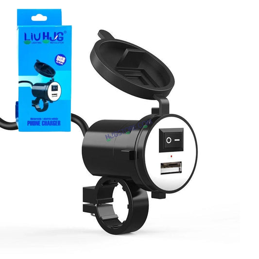 HJG USB Mobile Fast Charger Waterproof Motorcycle Handlebar USB Charger for Bike, Two Wheelers Universal LIU HJG Two Wheeler USB Mobile Phone Fast Charger 12V 5V-1.5A Moto Adapter Power Supply Socket for Phone Mobile Motorbike Accessories - HJGstore.com