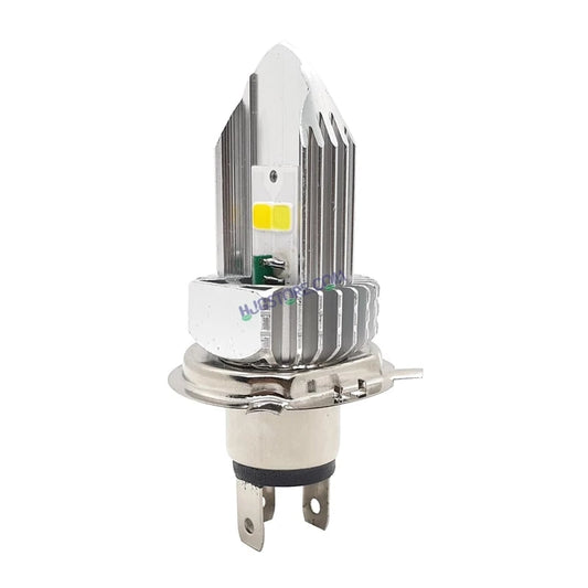 HJG H4 Leaf New Model White Yellow Leaf LED Headlight Bulb H4 For All Motorcycles (Low and High Beam Bulbs (White/Yellow) White Yellow 30W) - Type H4 - HJGstore.com