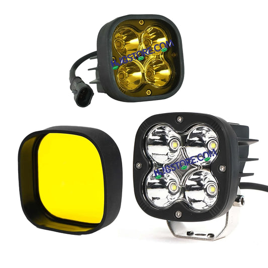 HJG 60W 4 LED CREE 60W Fog Light Auxiliary Light For All Motorcycles White With Yellow Filter Cap (Pack of 1) - HJGstore.com